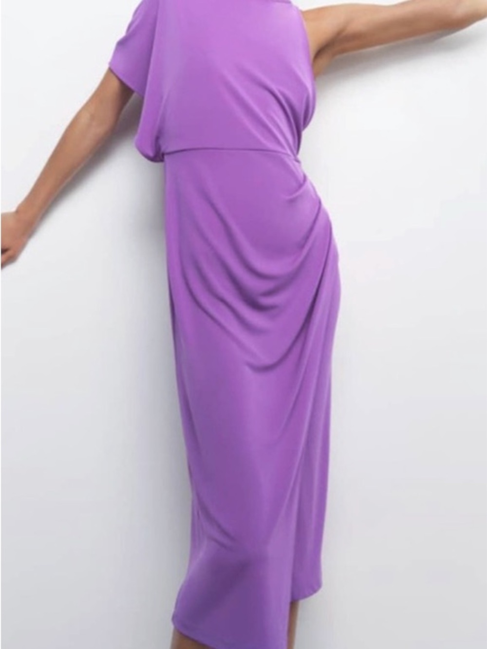 Zara Lilac Asymmetric Midi Dress